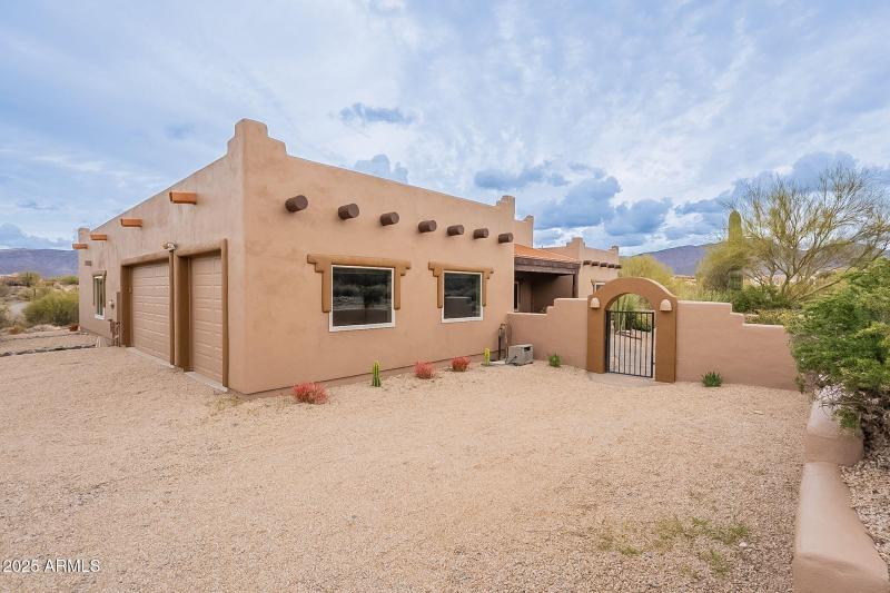 Driveway toward garages