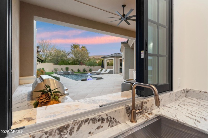 Kitchen pass through to BBQ