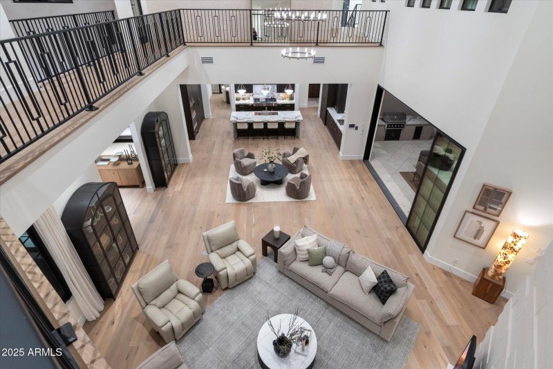 Impressive great room, ulta high ceiling