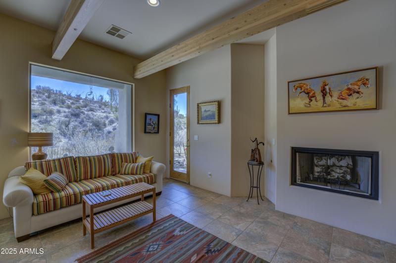 Kitchen Siting area with fireplace