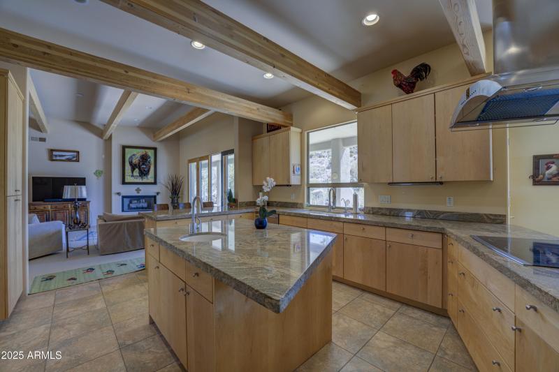 Large beautiful beams throughout home