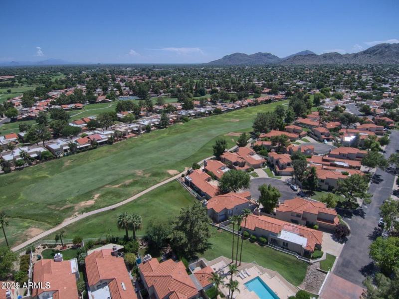 Aerial Fairway View & Mountains