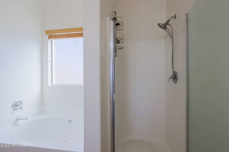 Separate shower and tub