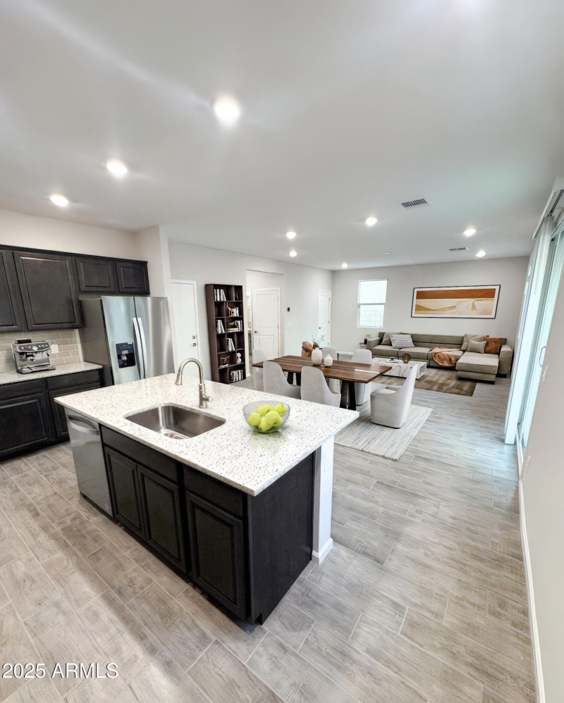 Staged Kitchen and Family Room