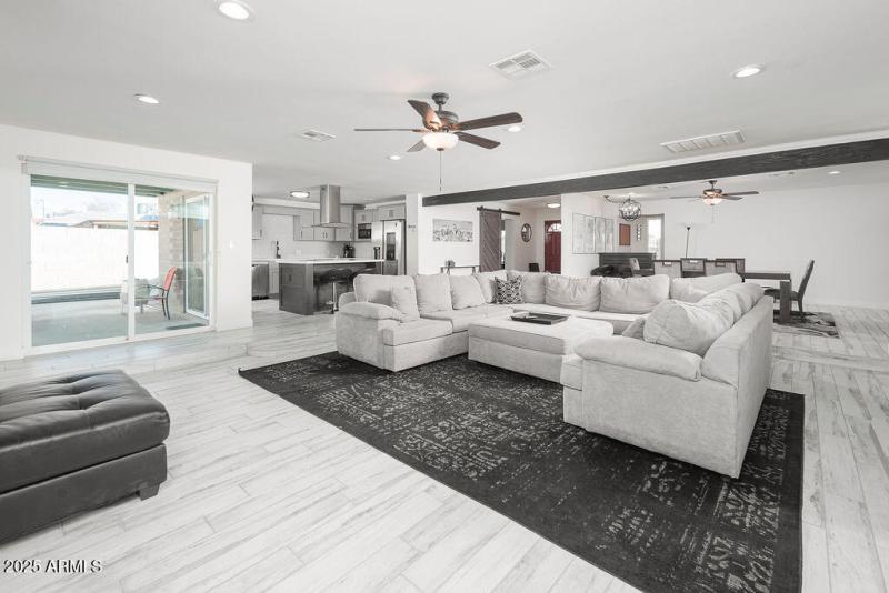 Living area from right of fireplace