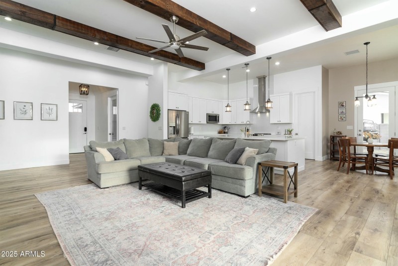 Open floor plan high ceilings