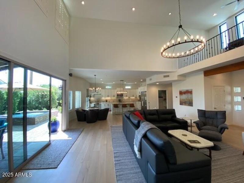 Patio doors open from living