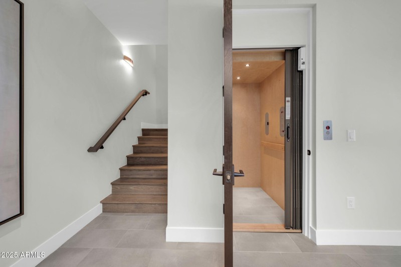 Elevator or stairs access