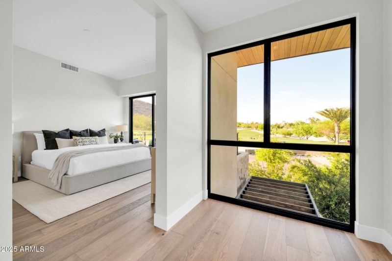 Primary bedroom entry with a view