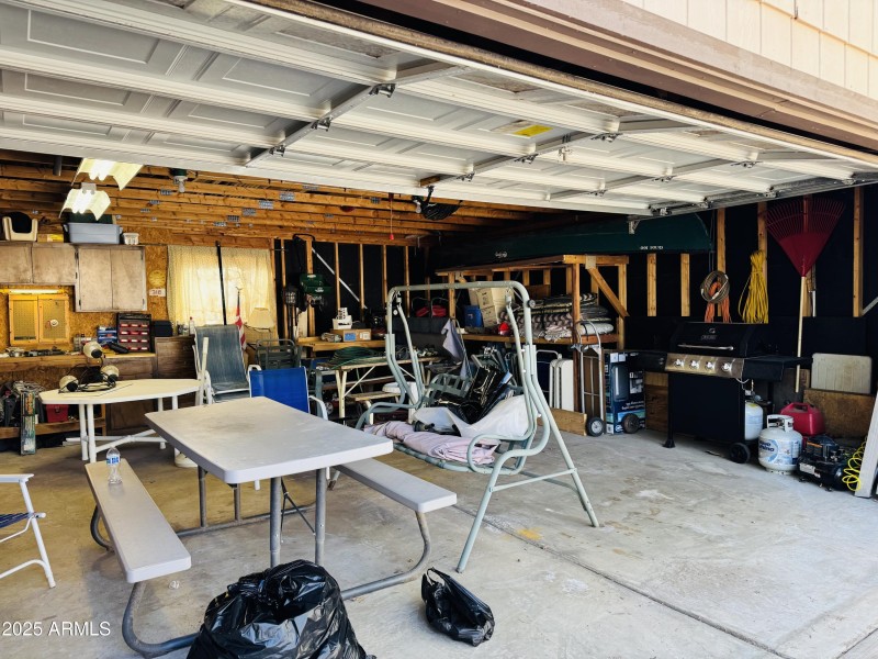 Inside garage