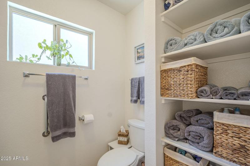 Master bath shelving storage