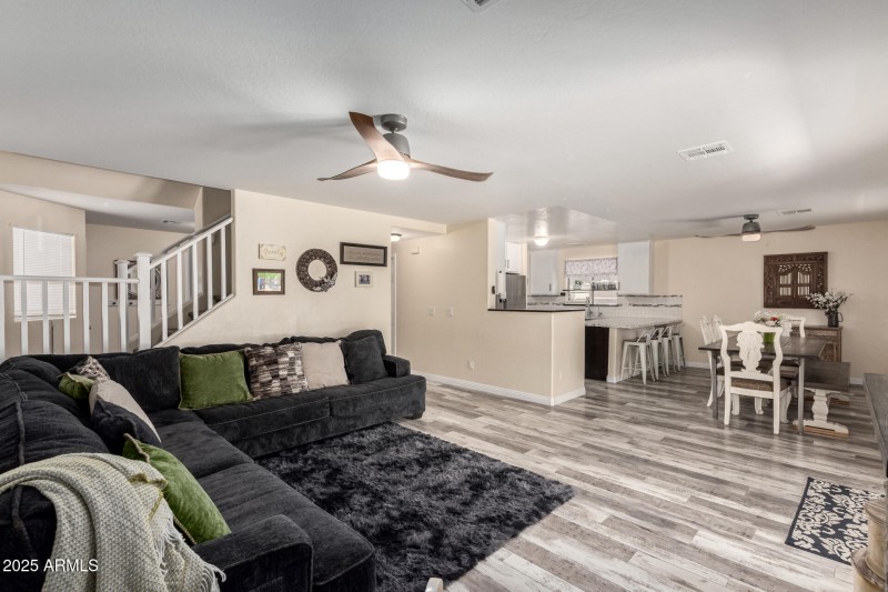 Open living/dining