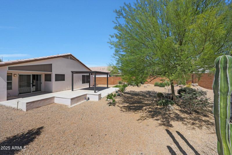 New travertine patio and gazebo