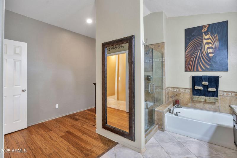 Master shower with separate tub