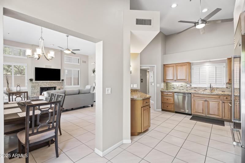 DINING TO KITCHEN - SPLIT VIEW