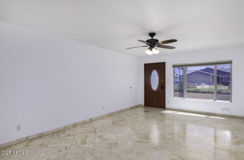 Beautiful travertine throughout