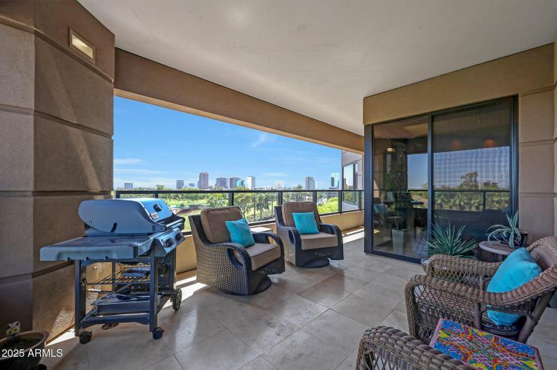 Deck overlooking golf course