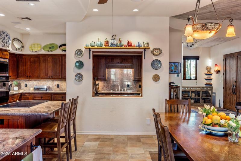 Pass through window at kitchen