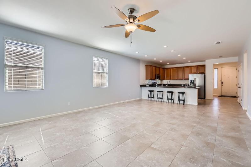 Living room and kitchen