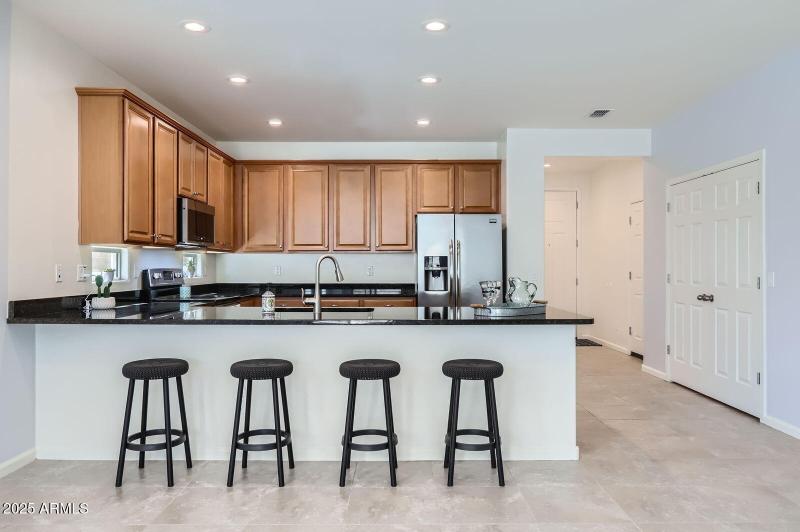 Kitchen with LED can lights