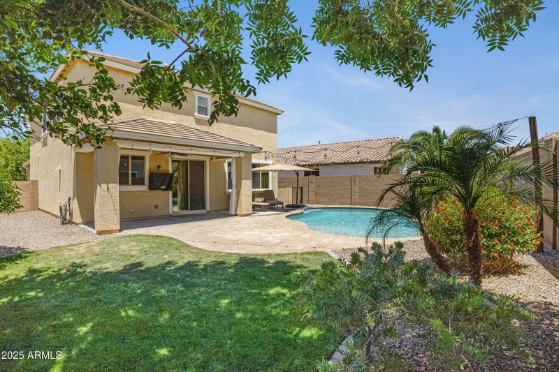 Back yard with grass area