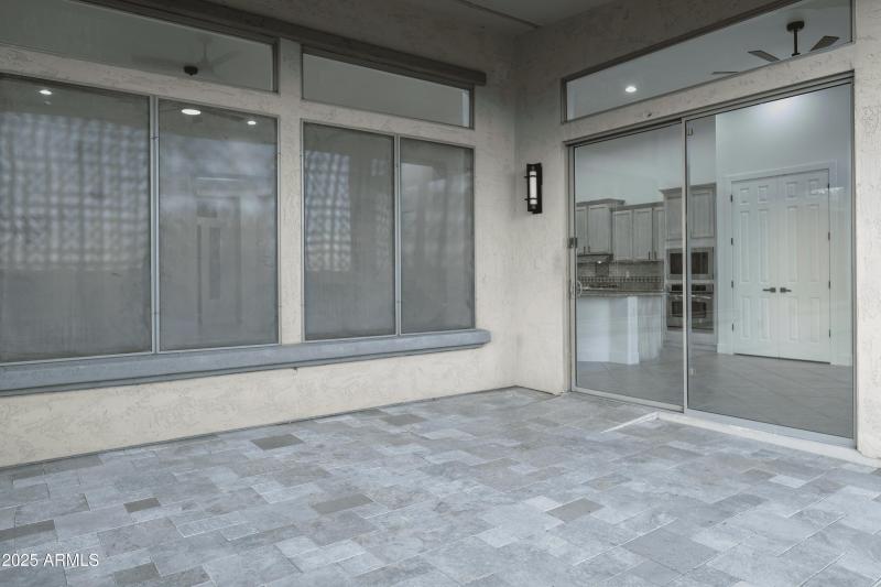 Travertine paver patio