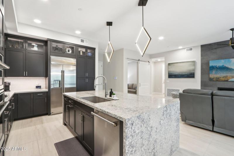 Kitchen with upgraded lighting