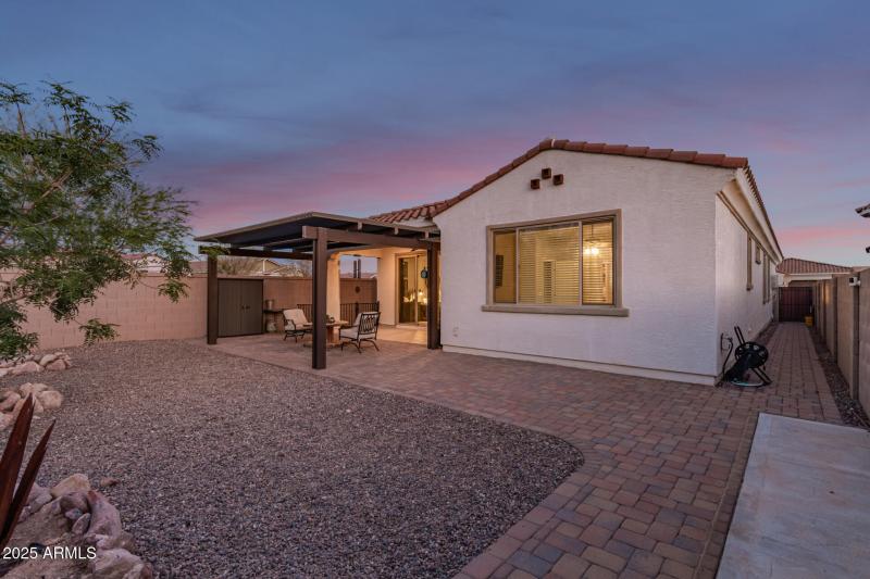 Backyard with paver walk-way