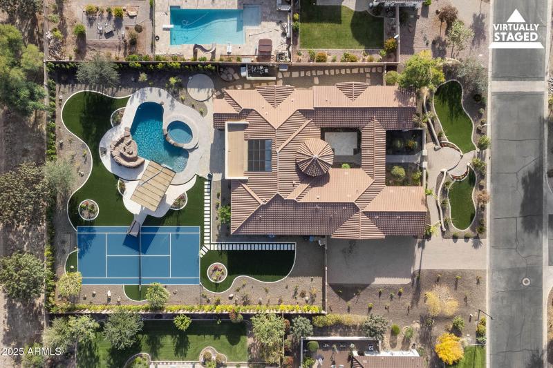 Aerial View w/ Pickleball Court