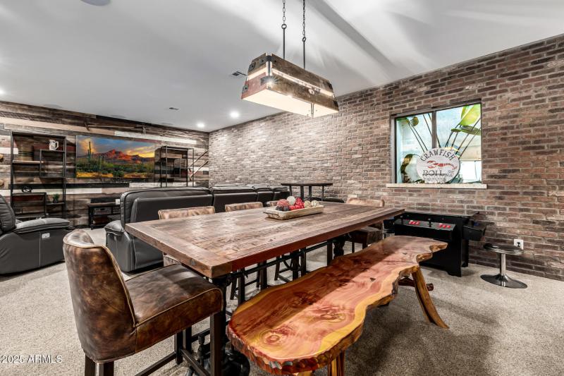 Basement gameroom dining