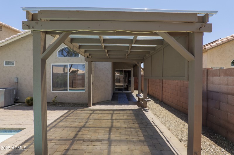 Pergola Looking into Covered Patio