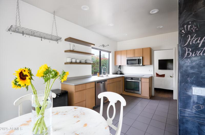 kitchen flooded with natural light