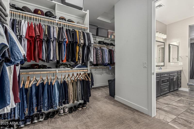 half of primary closet