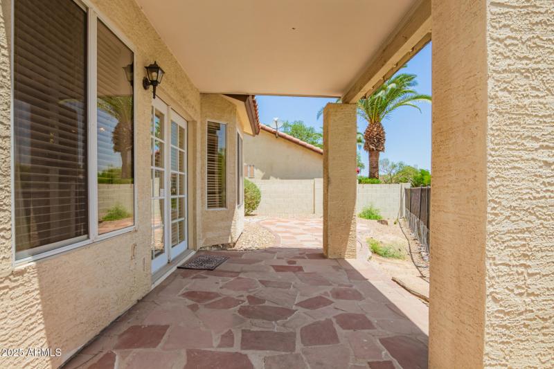 Covered Stone Patio Space
