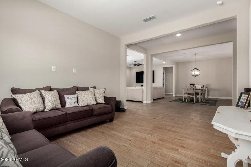 Den view of formal dining