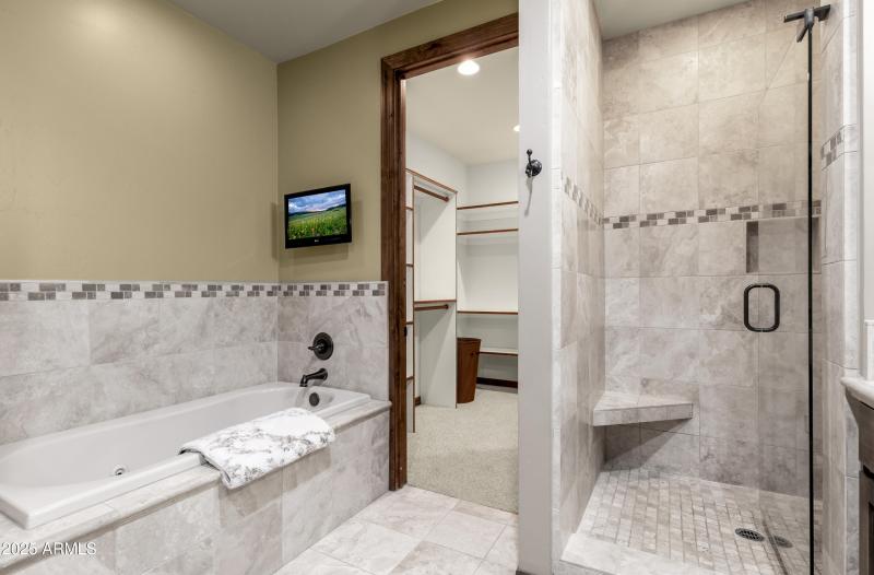 primary shower and tub