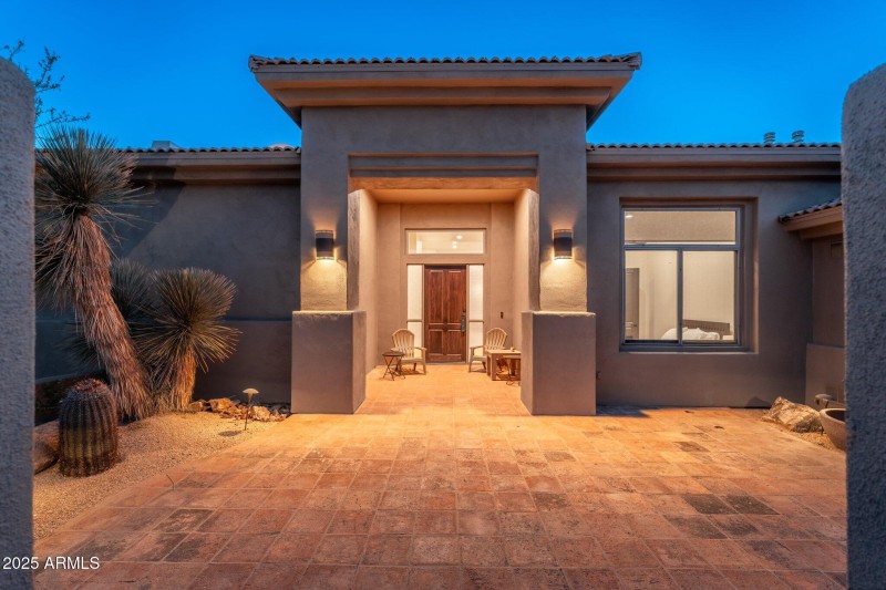 Front Entry At Twilight