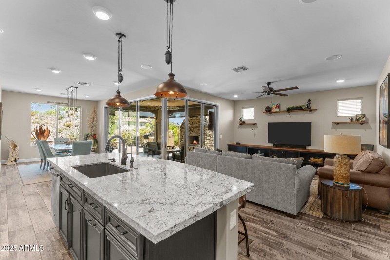 view to great room from kitchen