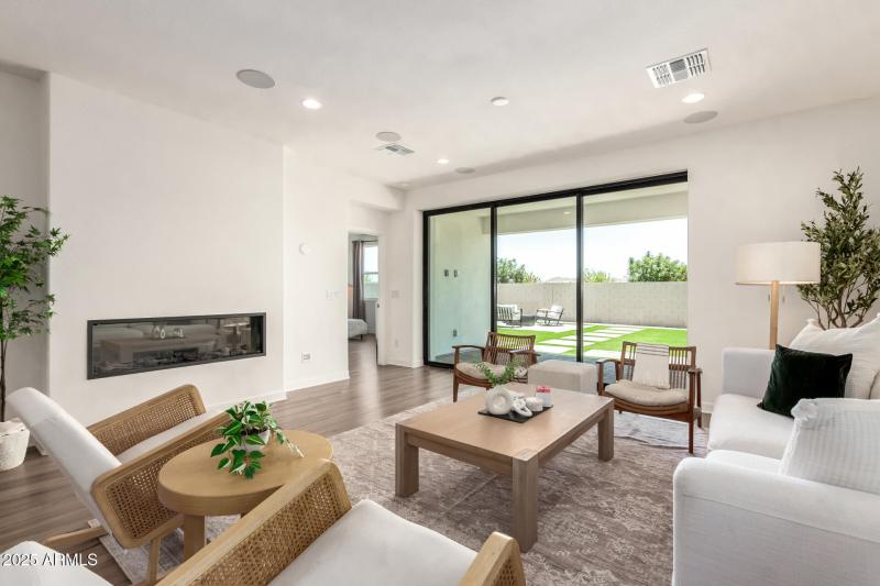 9-foot ceilings & cozy fireplace