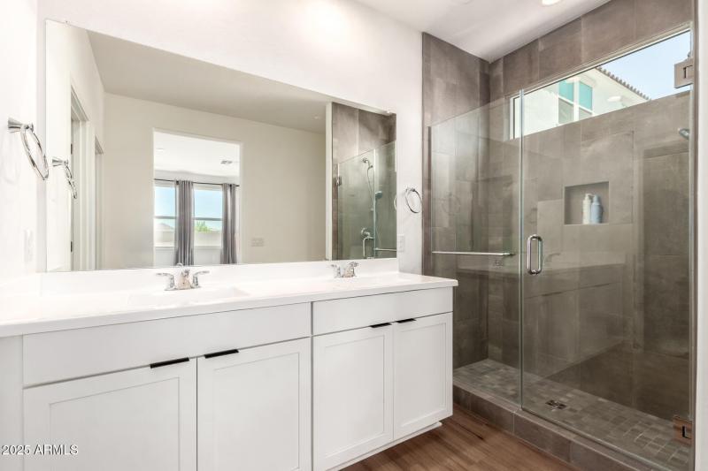 Beautiful primary bath w/ large shower