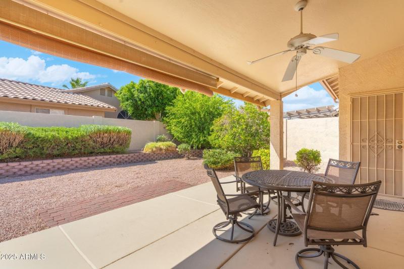 large Covered Patio with fan