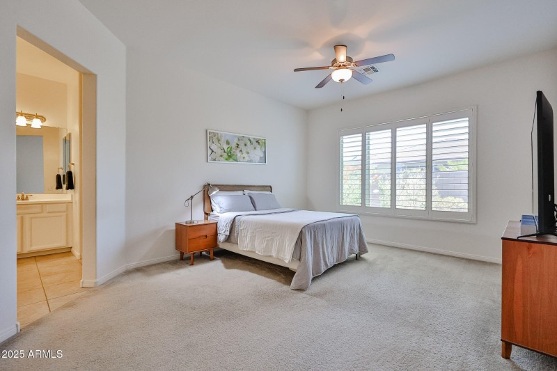 Plantation Shutters in Primary Bedroom