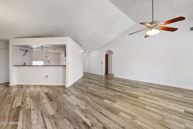 Great room view towards kitchen