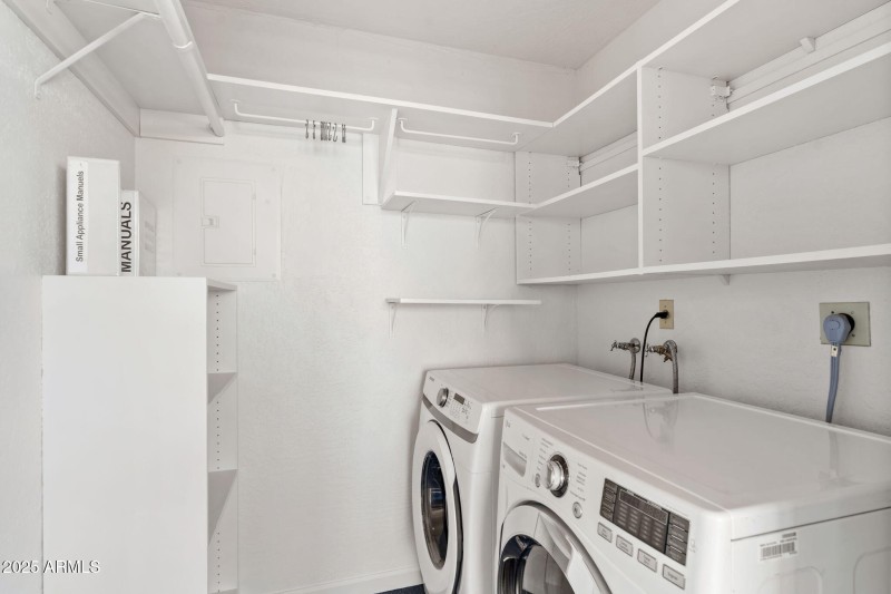 S-BY-SIDE WASHER DRYER & SHELVING!