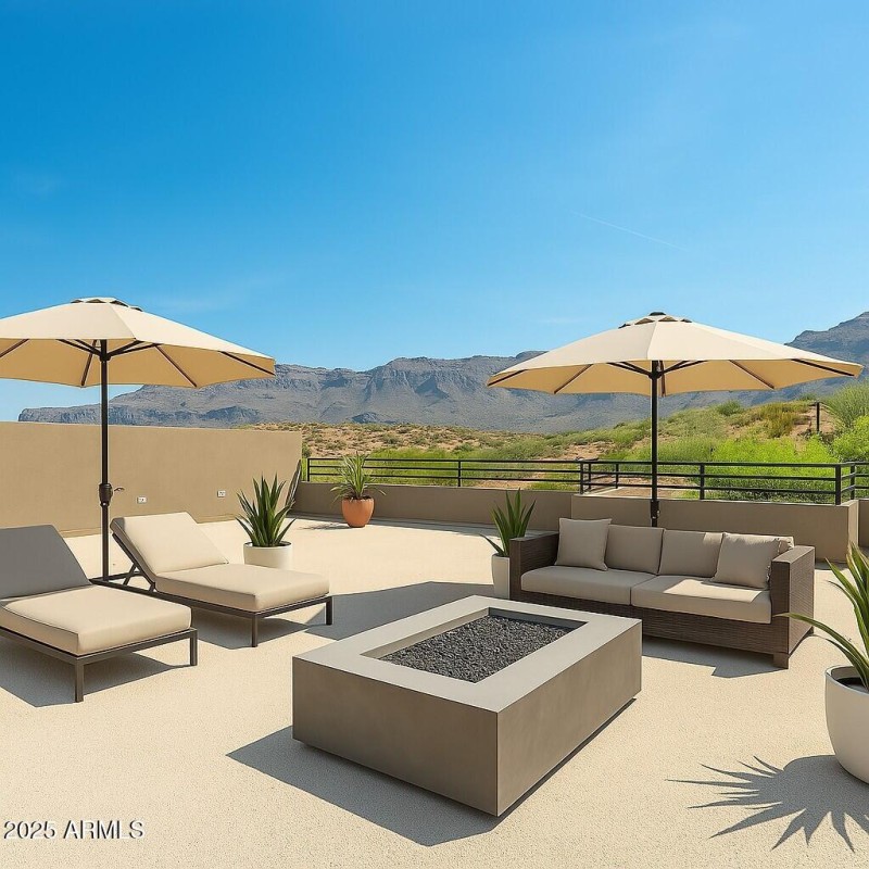 Rooftop viewing deck staged