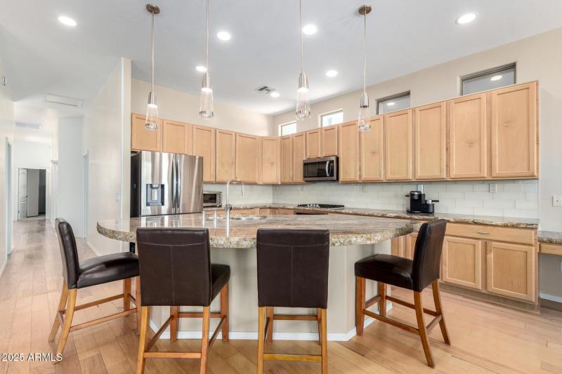 Huge Island with Pendant Lights