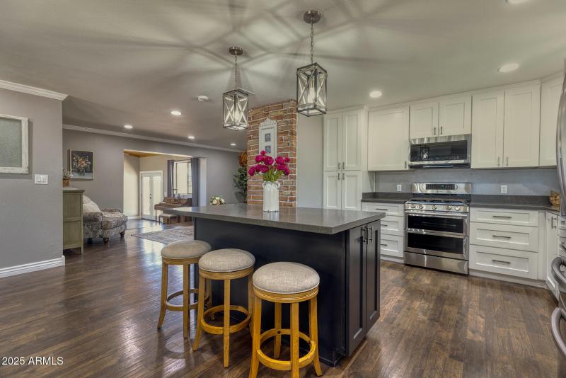 Island - kitchen - living room views