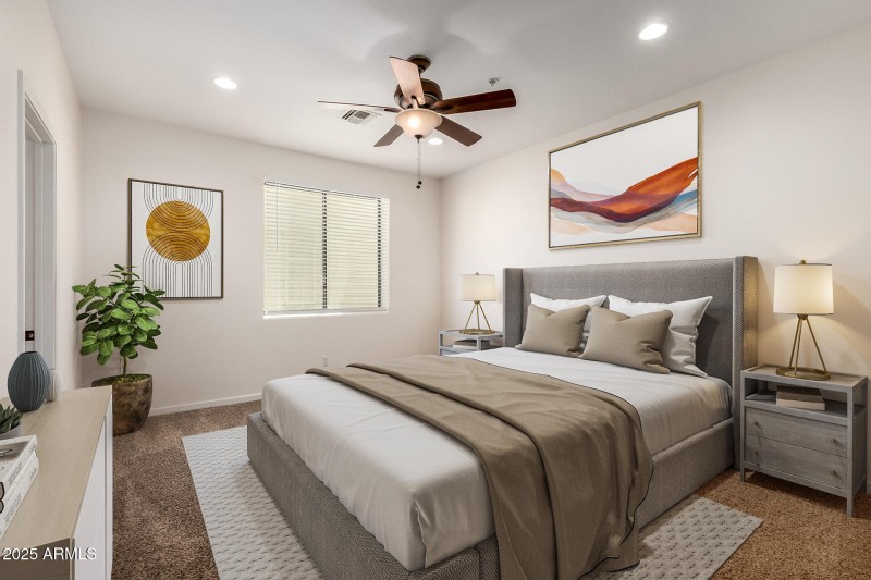 Virtually Staged - Basement Bedroom