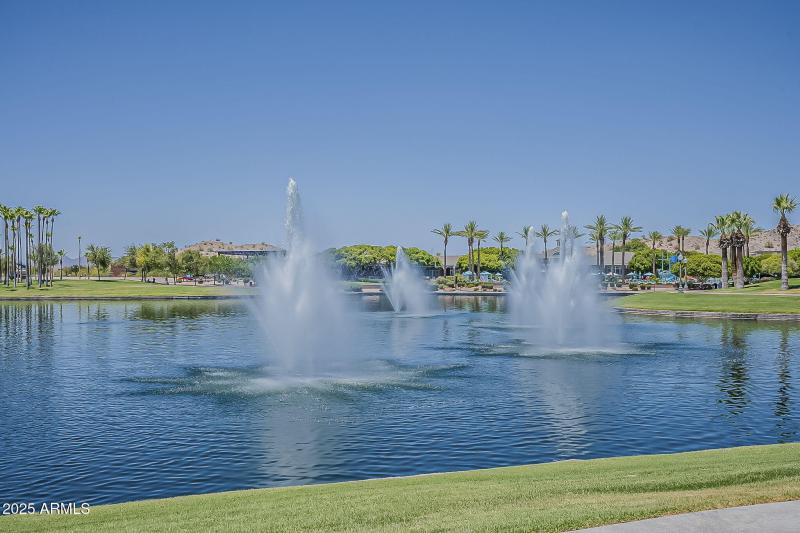 Community Lake with Fountains
