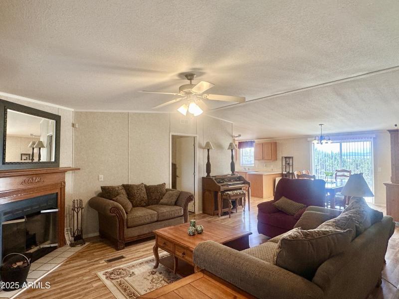 LIVING ROOM W/ WOOD BURNING FIREPLACE